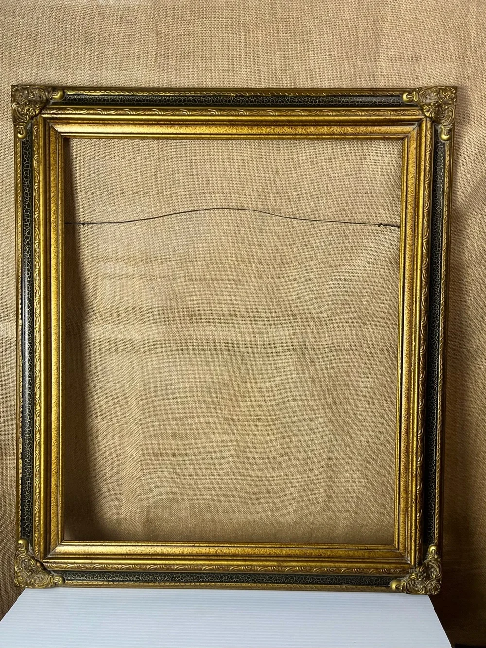 Antique Victorian Carved Wood Picture Frame Bronze Gold 29.5”x25.5” Ornate c1900